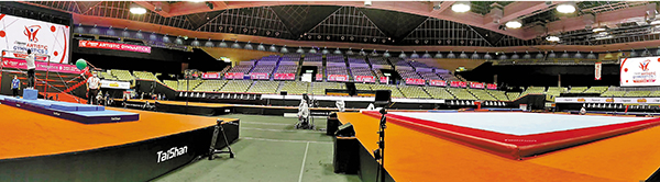 ●世界體操錦標賽比賽場地北九州市立綜合體育館已準備就緒。 微博圖片