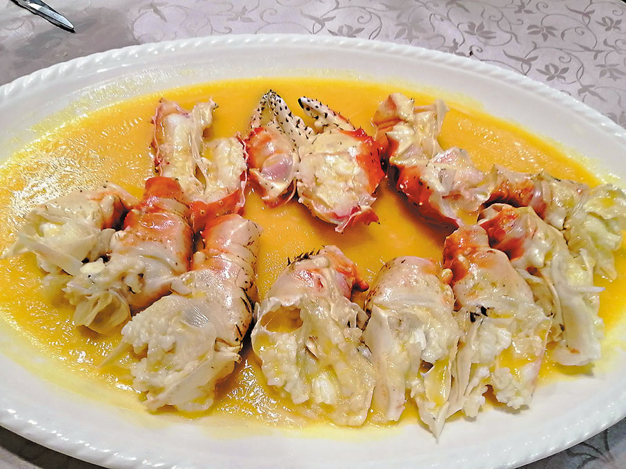 ●雞油花雕蒸蟹身