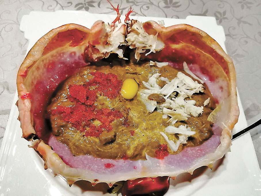 ●未烤熟前的蟹膏