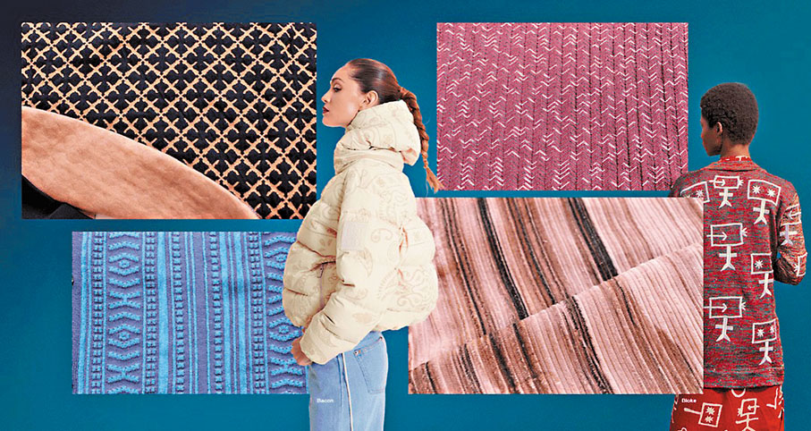 ●雙面針織面料的圖案、抽象的幾何圖形靈感均來自於象形文字，體現了擁抱古老技術和設計實踐的理念。
