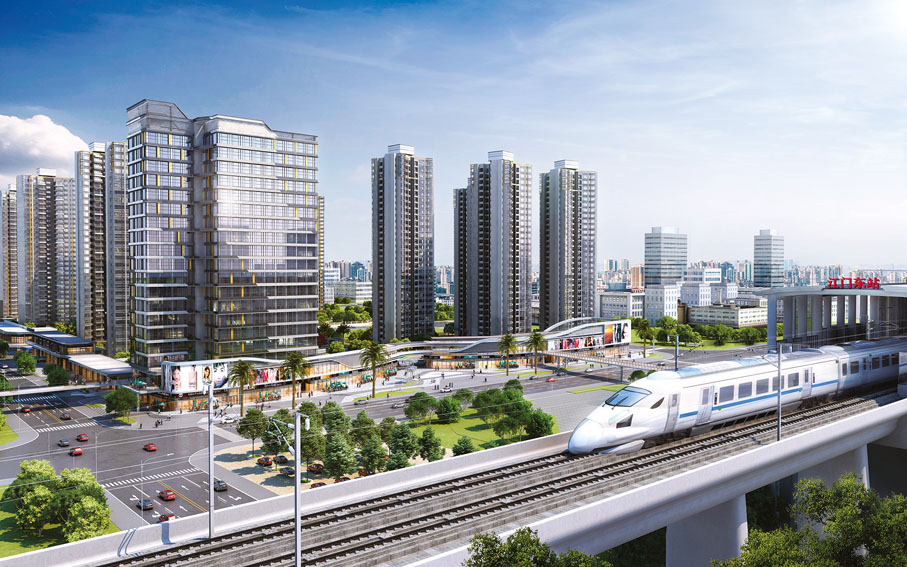 江門● 「嘉華新都滙」位處江門市江海區，提供2238伙，銳意打造為江門豪宅新典範，只需約1分鐘步程可抵達江門東站。