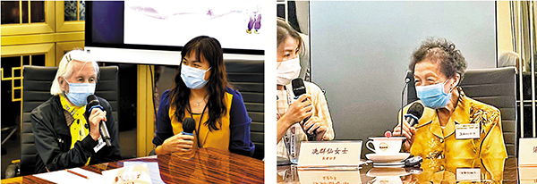 ●91歲梁鳳珍(左圖)及96歲冼群仙(右圖)到場分享長壽要訣。 嗇色園供圖