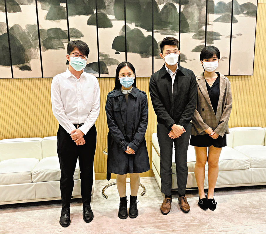 ●4位青年參與者分享經歷。左起：劉兆軒、石婉盈、王灝文、陳芷恩。 香港文匯報記者  攝