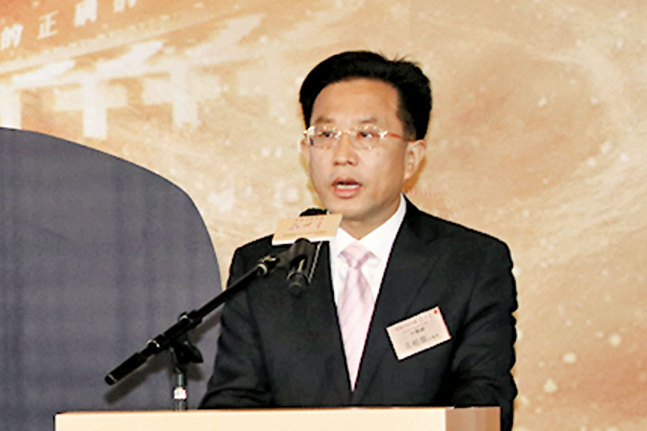 ●王松苗致辭。香港文匯報記者  攝