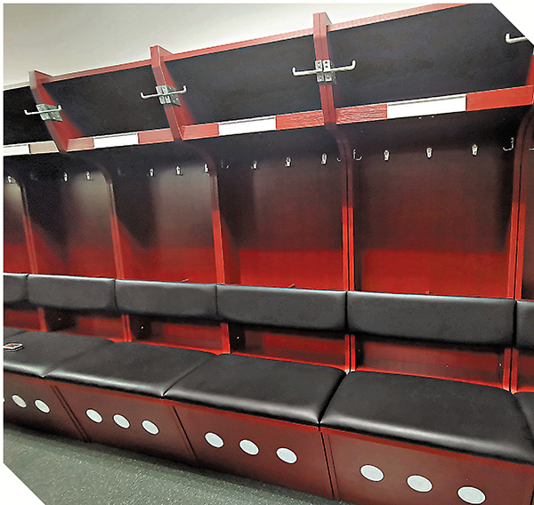 北京五棵松體育館運動員更衣室。香港文匯報記者 馬曉芳 攝