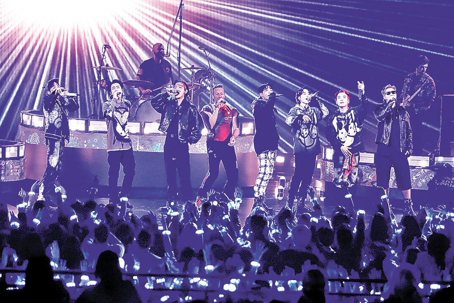 ●BTS跟Coldplay現場表演十分精彩。