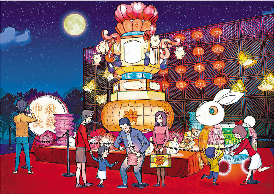 ● 《小精英．節日情》通過卡通人物歡度傳統節慶假日介紹香港各地地標，並藉此培養他們的中國國民意識。圖書截圖