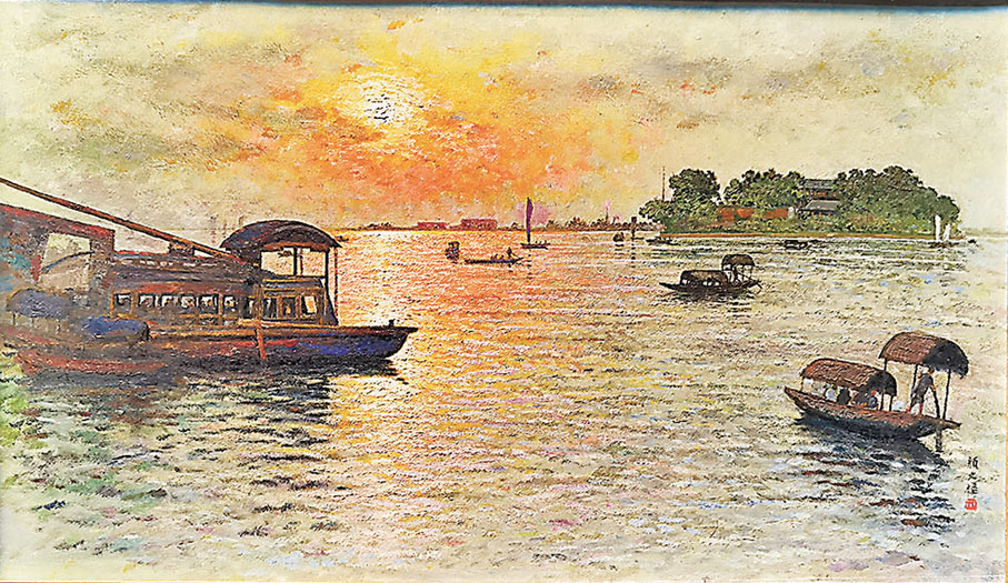 ●顏文樑《南湖旭日》