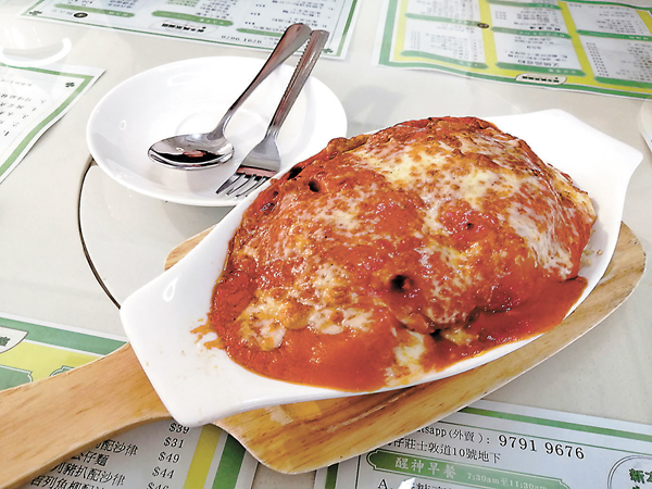 ●招牌鮮茄焗豬扒飯（套餐＄81）