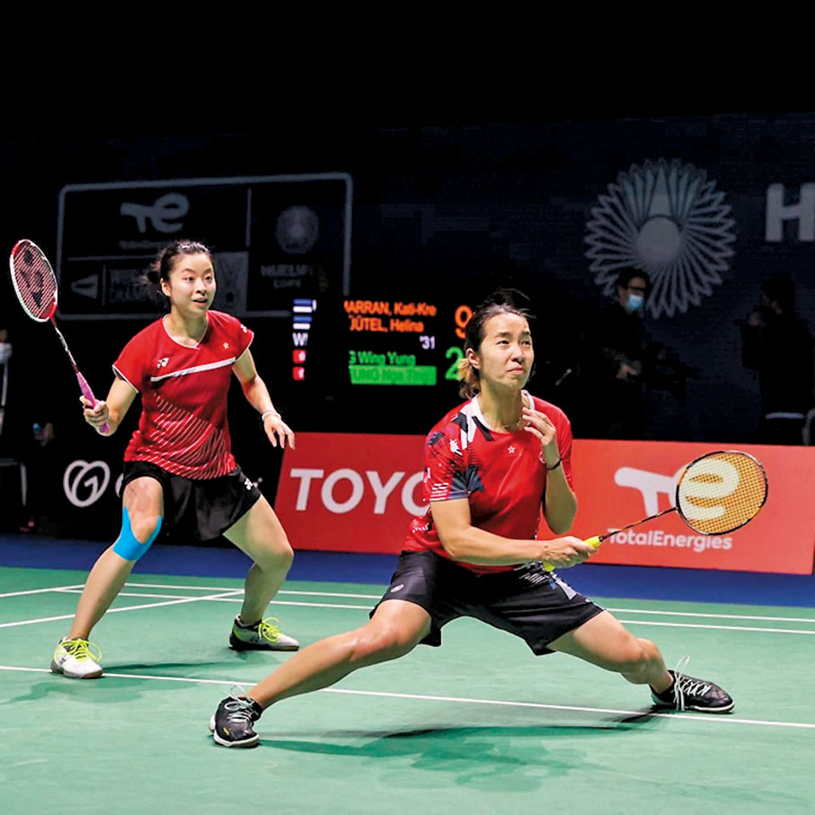 ●吳詠瑢（左）夥拍楊雅婷過關。  BWF facebook圖片