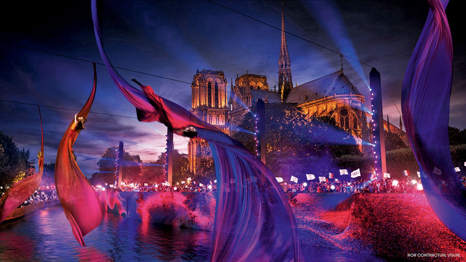 ●塞納河將會成為巴黎奧運會開幕式的舞台。  路透社