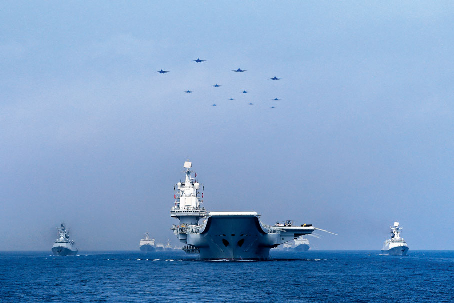 ●遼寧艦編隊2018年在南海亮相。資料圖片