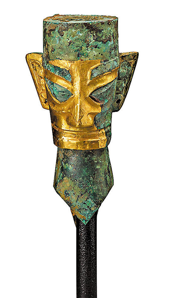 ●黃金面具青銅人像  浙江西湖美術館供圖