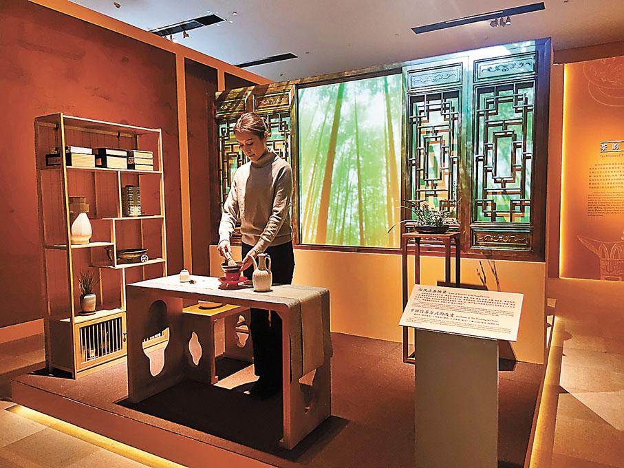 ◆工作人員演示宋代點茶場景。