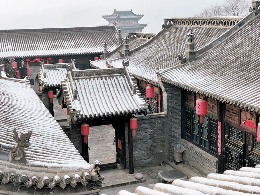 ◆「大夫第」為五進中國傳統合式院落。