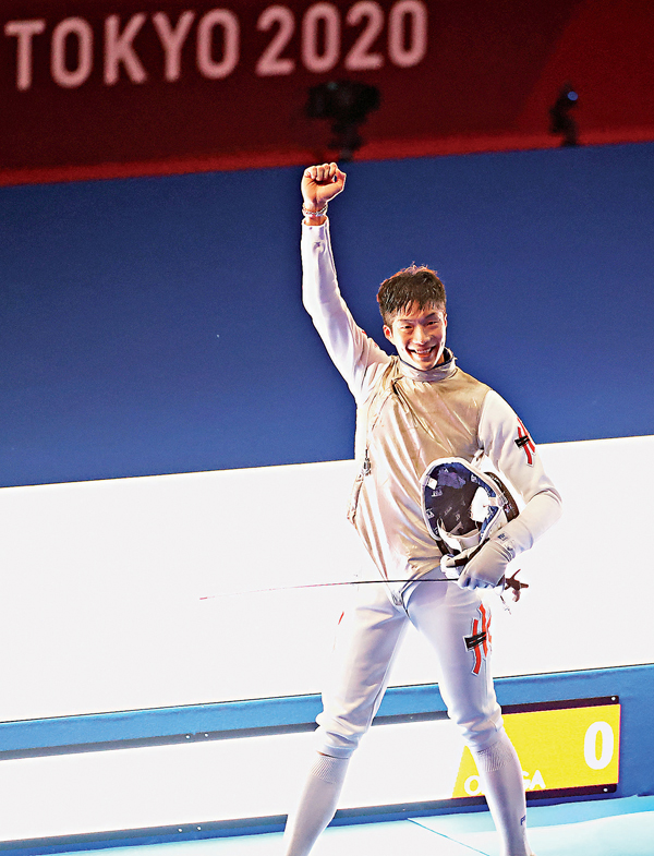 ◆張家朗在東京奧運「一劍封神」。 資料圖片
