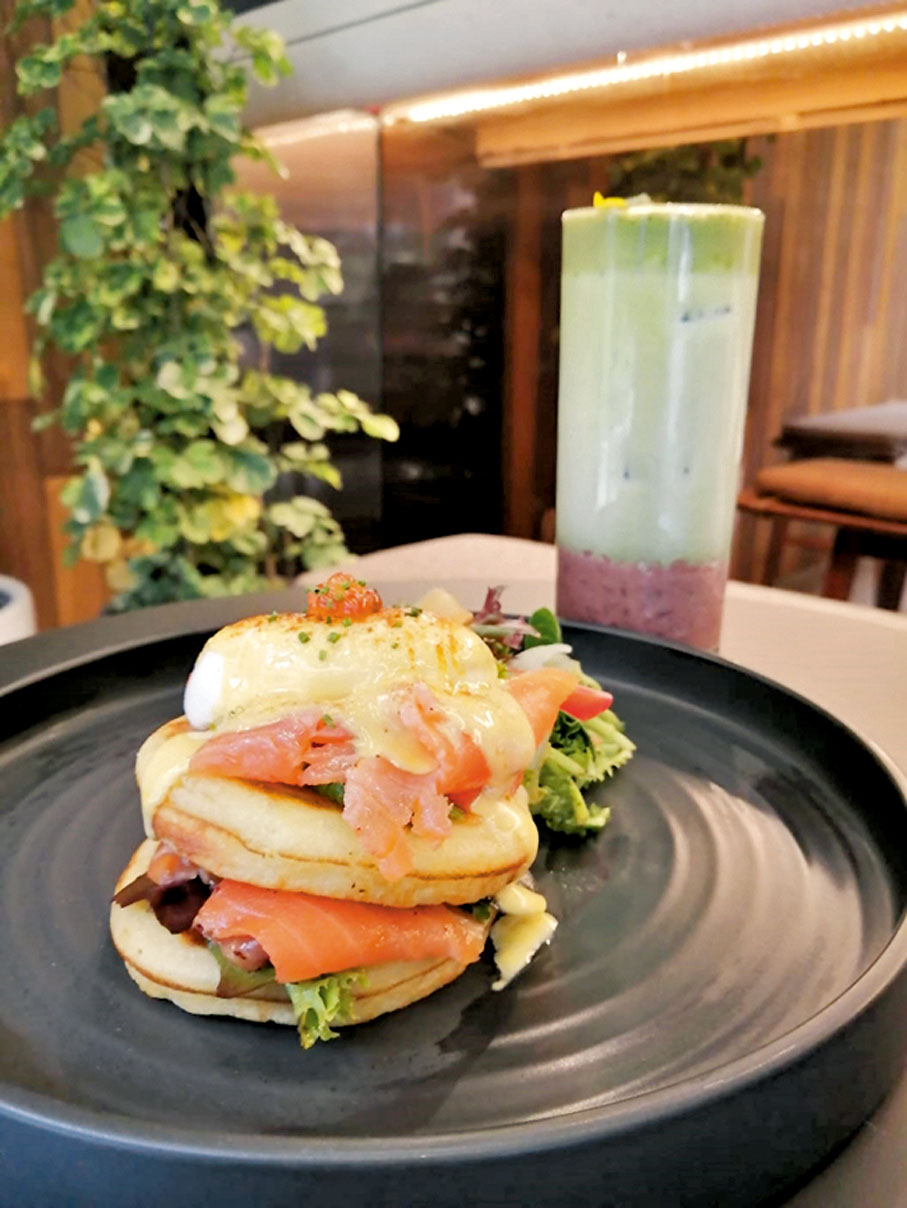 ◆美式早餐可配宇治抹茶紅豆鮮奶