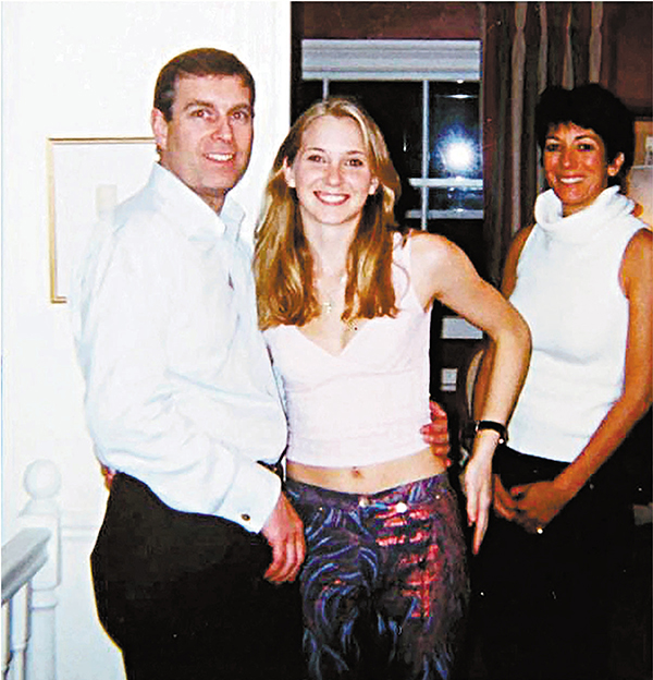 ◆安德魯（左）被指控曾性侵當時未成年的尤弗里。 資料圖片