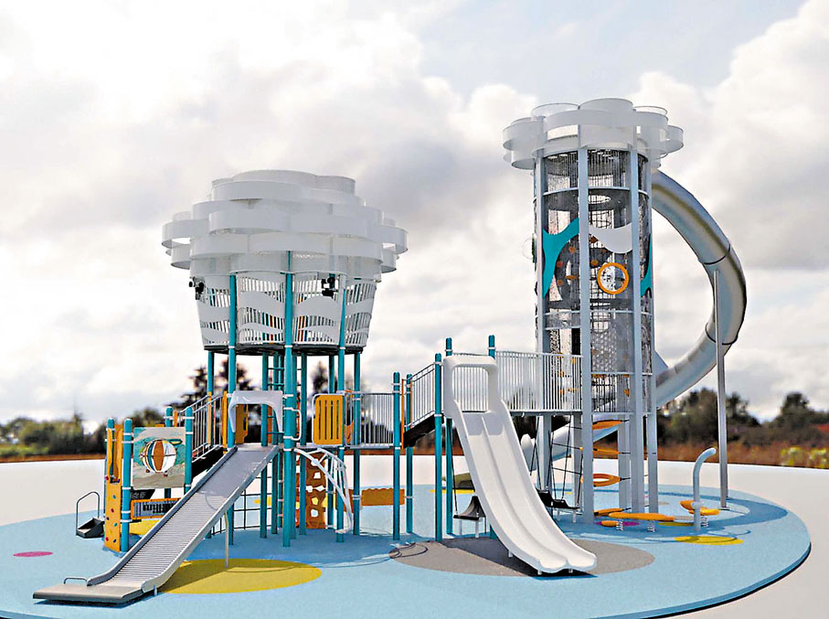 ◆ 未來啟德跑道公園會加推設施，如空中吊索及充滿歷奇體驗的兒童遊樂設施（構想圖）。 網誌圖片