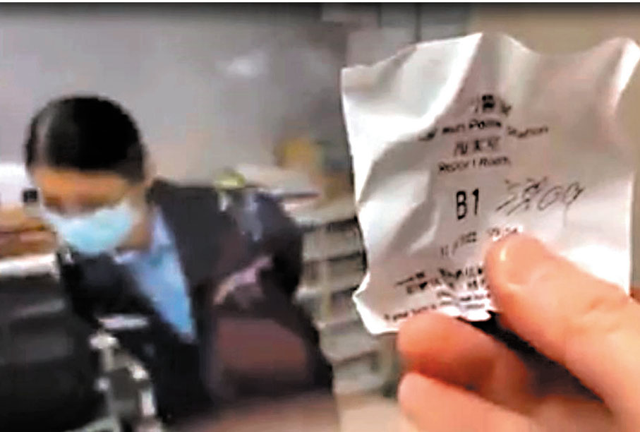 ◆姜嘉偉大鬧屯門警署，滋擾警務人員工作。 網上片段截圖