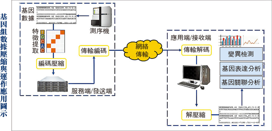 基因組數據壓縮與運作應用圖示