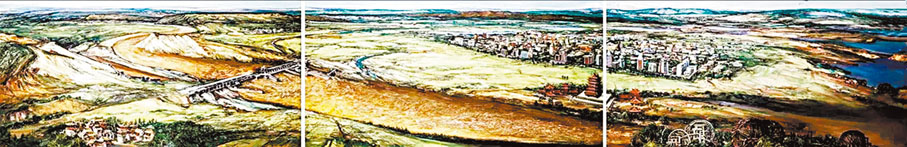 ◆油畫《天下黃河富寧夏》