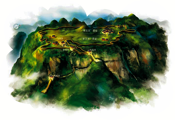 ◆海龍屯三維復原圖。 貴州省博物館供圖