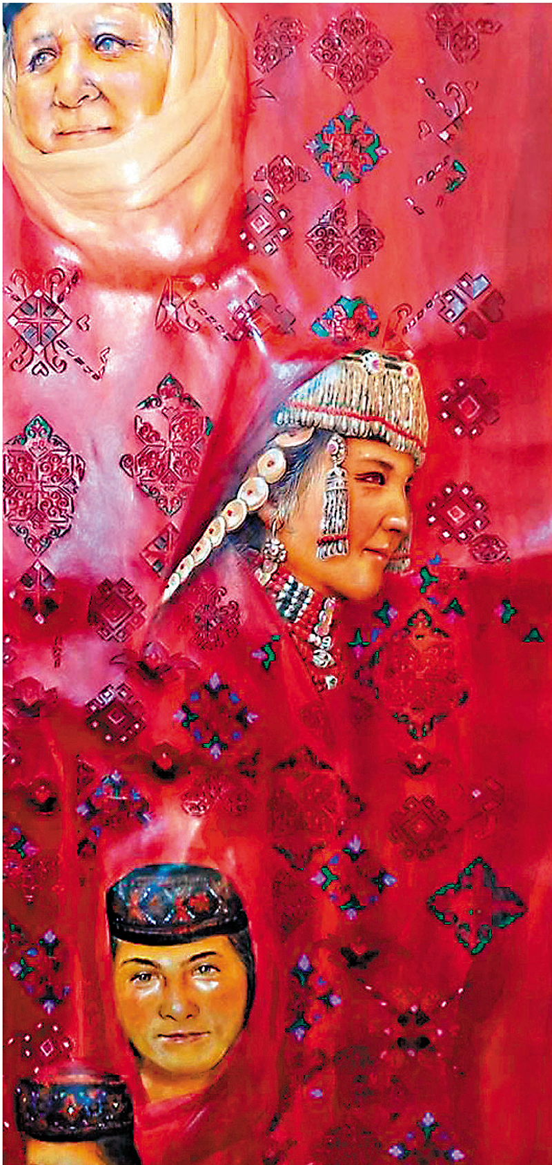 ◆人物肖像皮雕作品《母親》。 網上圖片