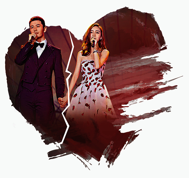 ◆黃曉明與Angelababy拖手甜蜜同台的情景將成往事。