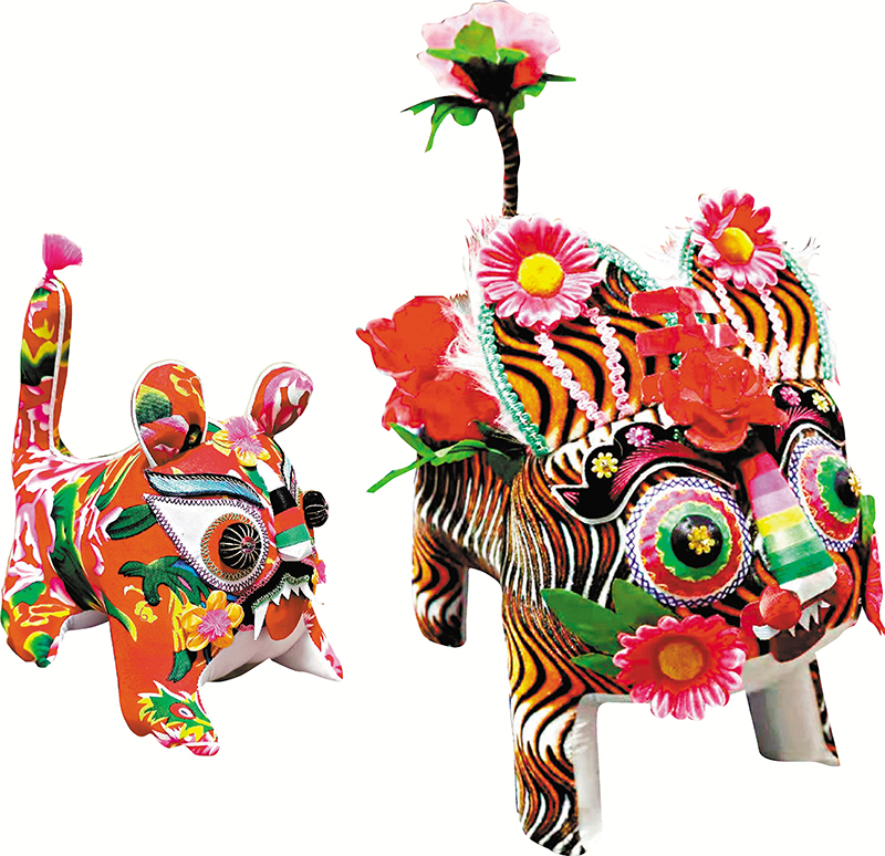 ◆鄠邑布老虎以色彩艷麗、對比強烈誇張為最大特色。   受訪者供圖