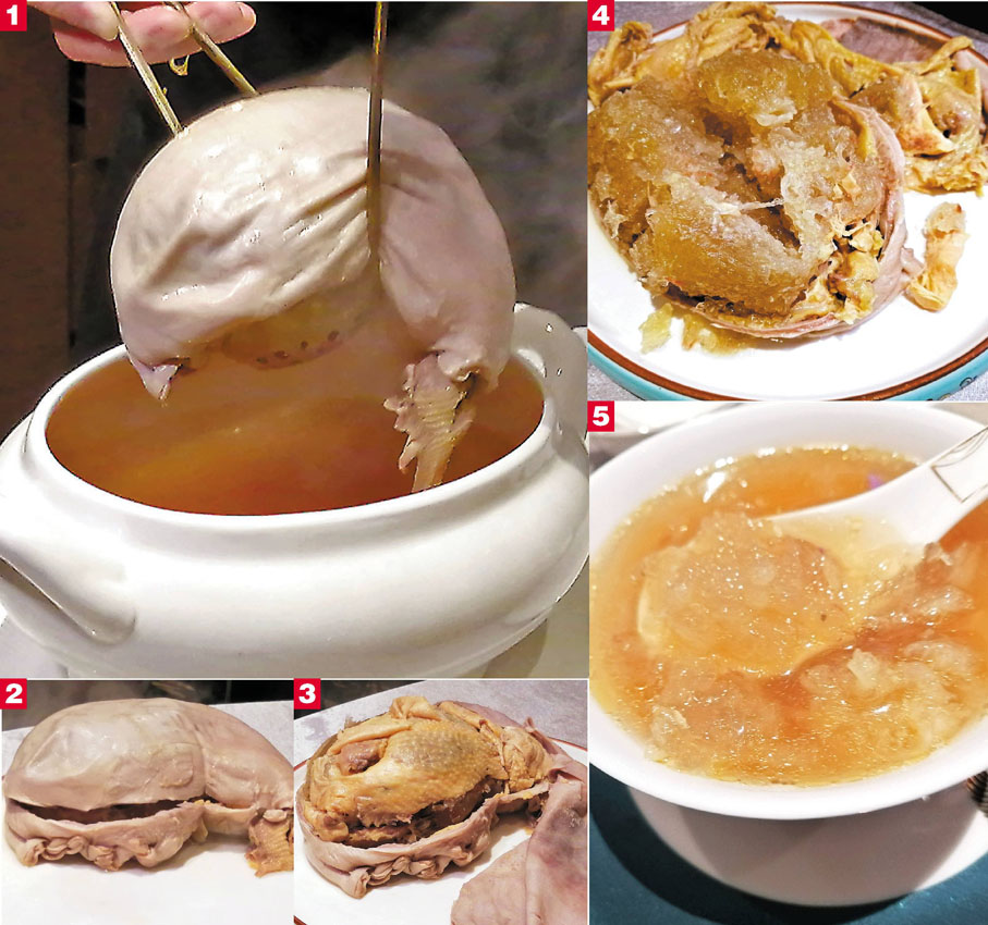 ◆豬肚鳳吞燕十二両燕窩藏雞內非常澎湃。