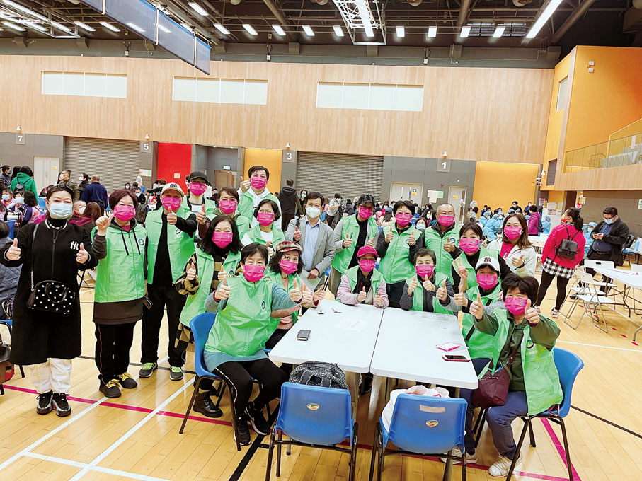 ◆香港海南社團總會香港島西區委員會義工隊同心協力支持政府抗疫工作。