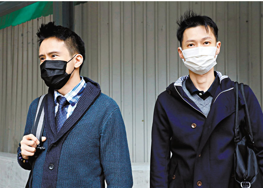 ◆兩名被告黃昱龍（左）、劉諾宏（右）昨到法庭應訊。