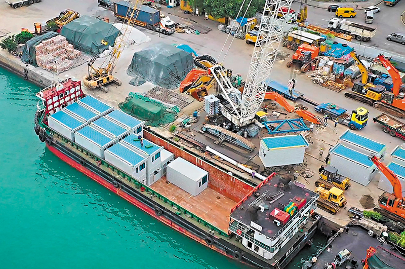 ◆ 珠江中轉積極參與香港隔離屋運輸項目。 受訪者供圖