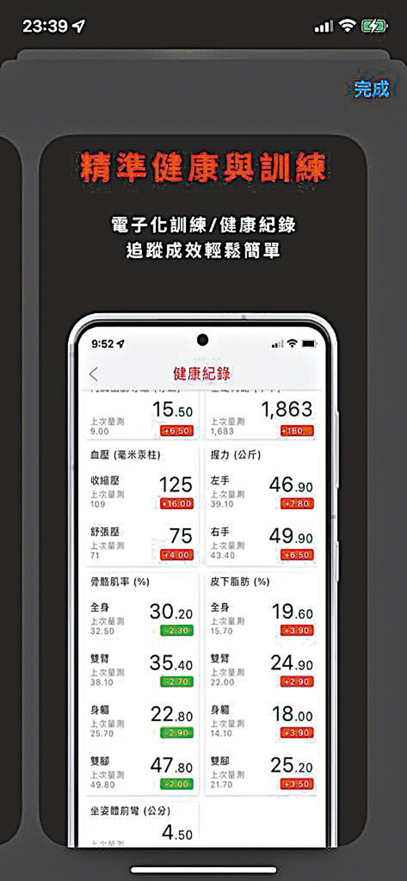 ◆ Trainge具備記錄功能，讓用戶更精準追蹤運動成效。