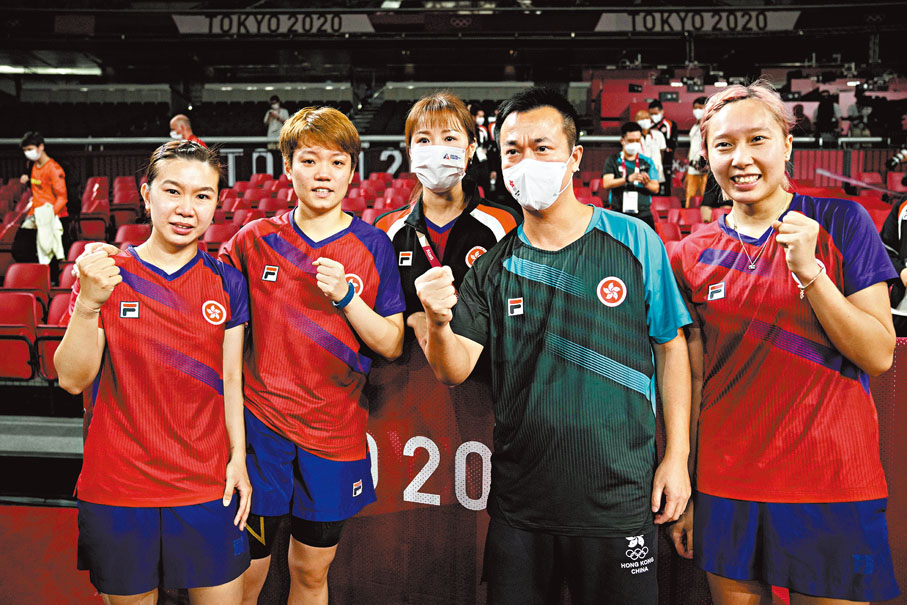 ▶李靜帶領香港乒乓女團贏得東京奧運銅牌。