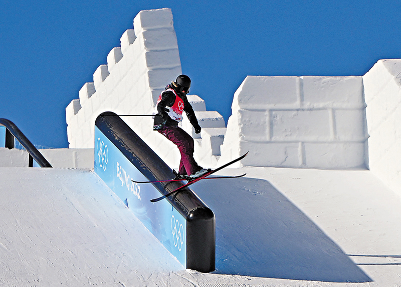 ◆西爾達魯在自由式滑雪女子坡面障礙技巧賽收穫銅牌。 路透社