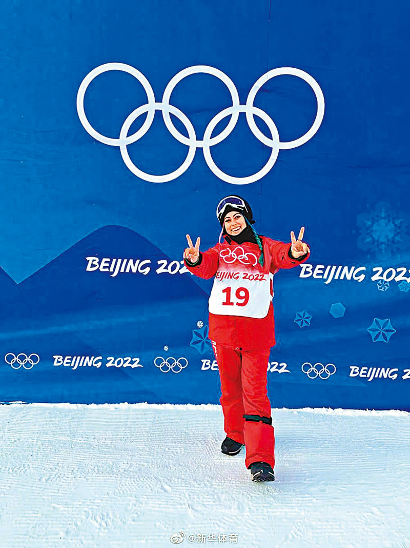 ◆「豆包姐姐」珍妮絲在北京冬奧留影。網上圖片