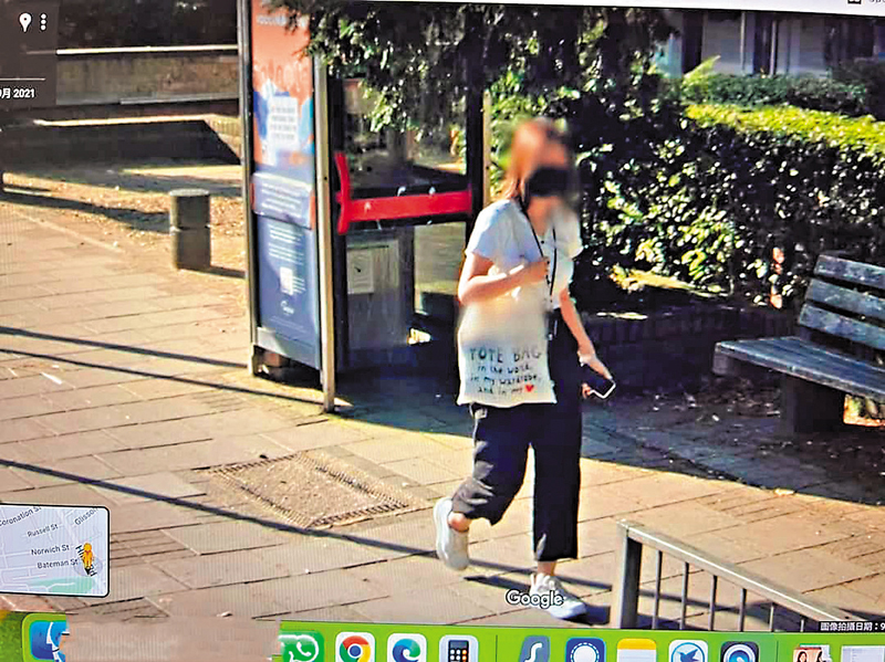 ◆張兆輝女兒在英國上學途中。