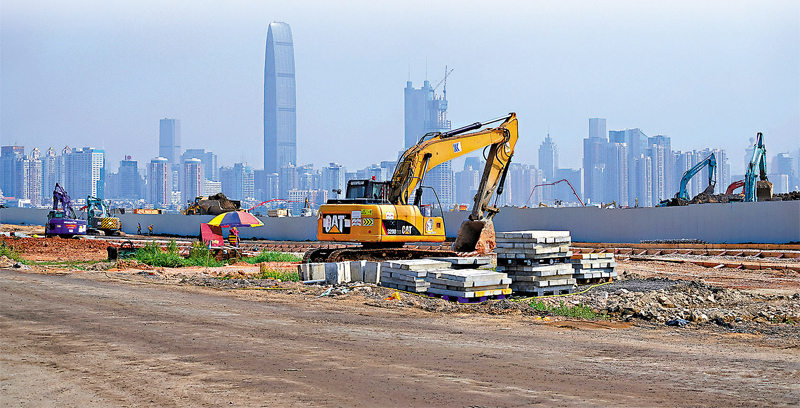 ◆ 位於落馬洲河套區提供1.1萬個床位的方艙醫院和社區隔離設施已完成近90%基建工程。大公文匯全媒體記者 攝