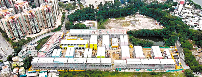 ◆中集模塊化建築投資建造的元朗同心村1,800套過渡房改為隔離房，預計將於3月中旬正式投入使用。 香港文匯報深圳傳真