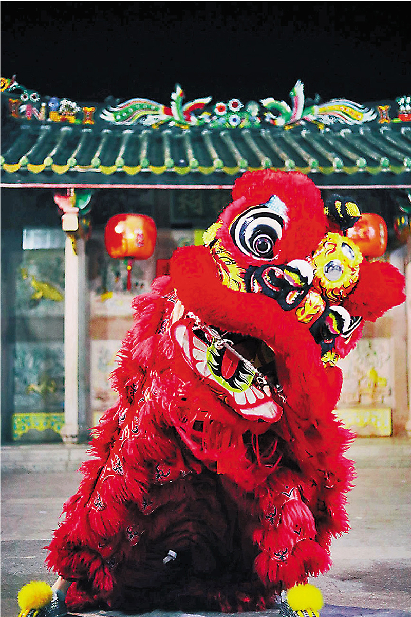 雄獅少年們傳承非遺時也非常頑皮，會將獅子舞得萌萌的。   特約通訊員方文奇  攝