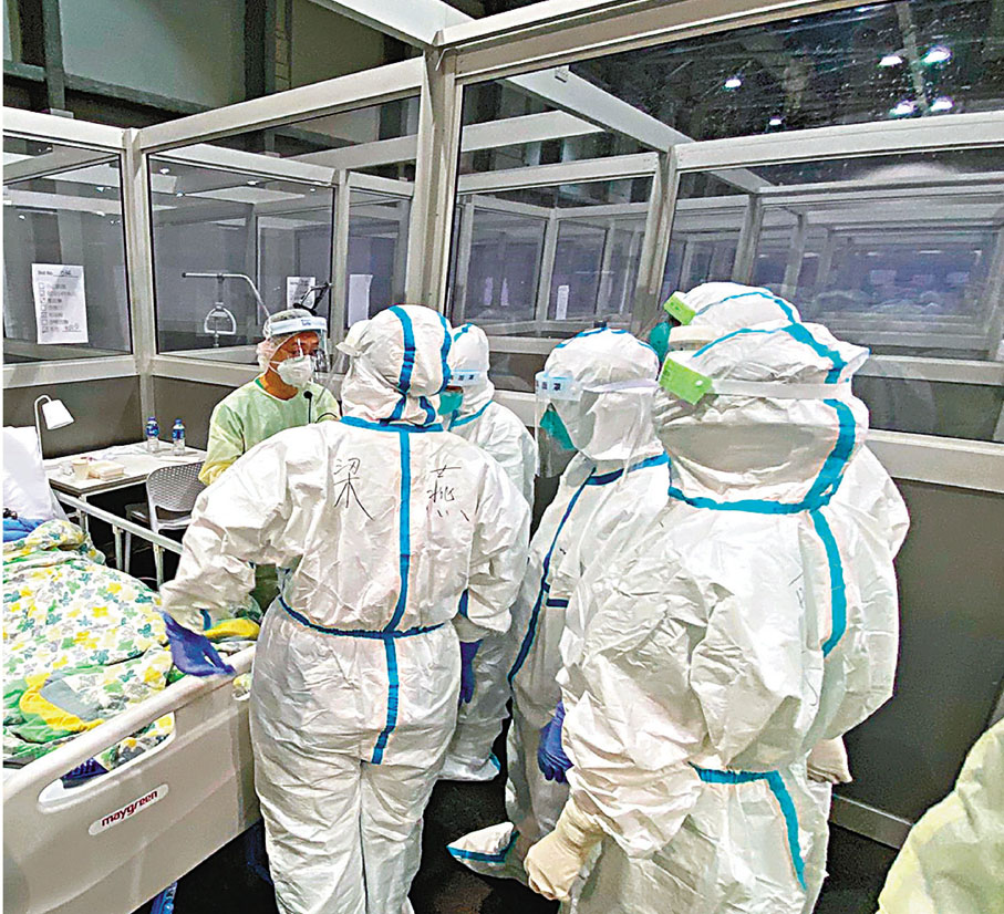 ◆內地醫生和護士昨日起已全面投入亞博館社區治療設施的服務。 醫管局供圖