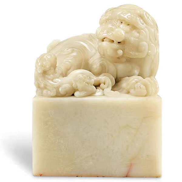 ◆乾隆帝御寶太獅少獅鈕壽山石璽