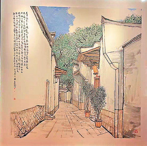 ◆《三坊七巷塔巷二二二》（紙本水墨 200×200cm  2022 ）