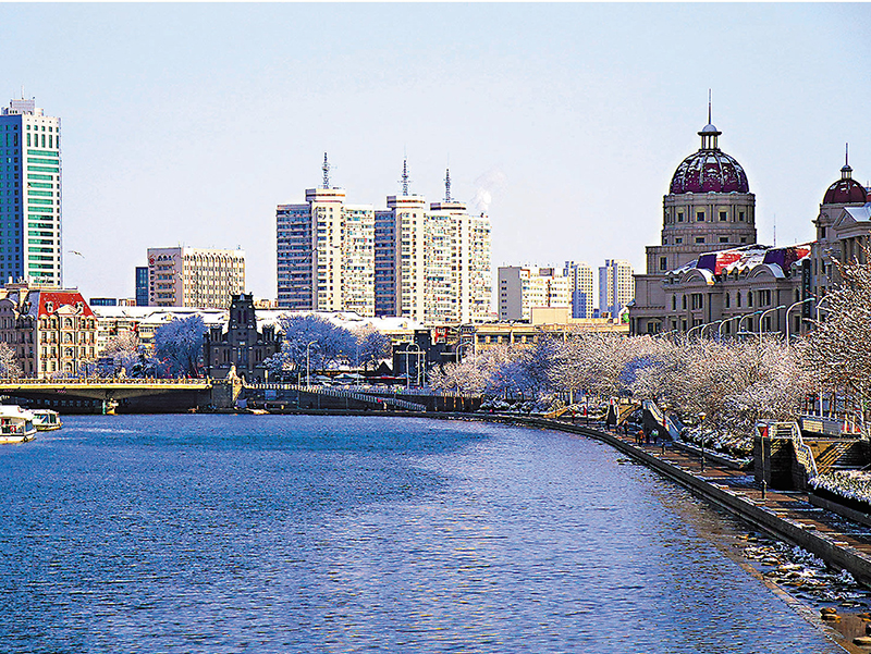 ◆春雪後的天津海河景色