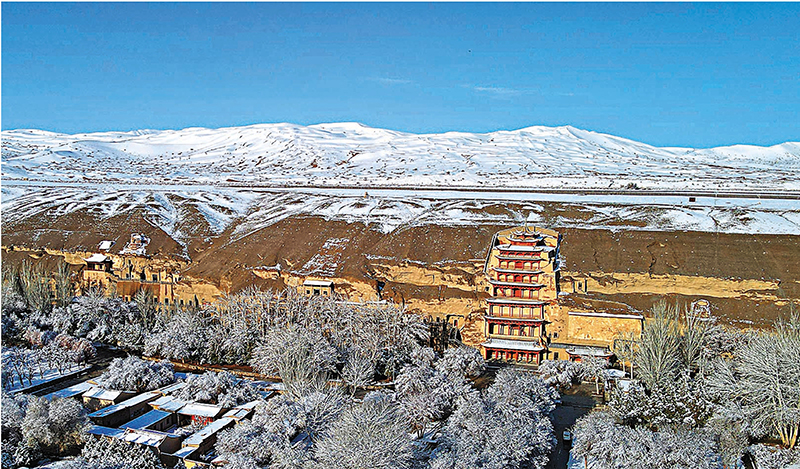 ◆敦煌莫高窟景區雪景