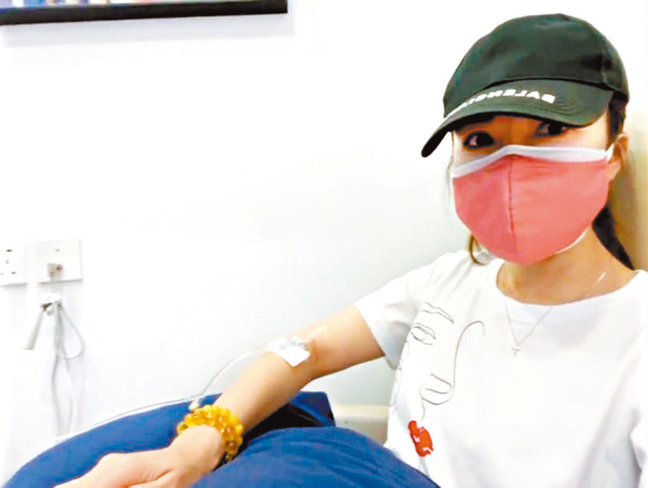 ◆李施嬅接受治療後稍有好轉。