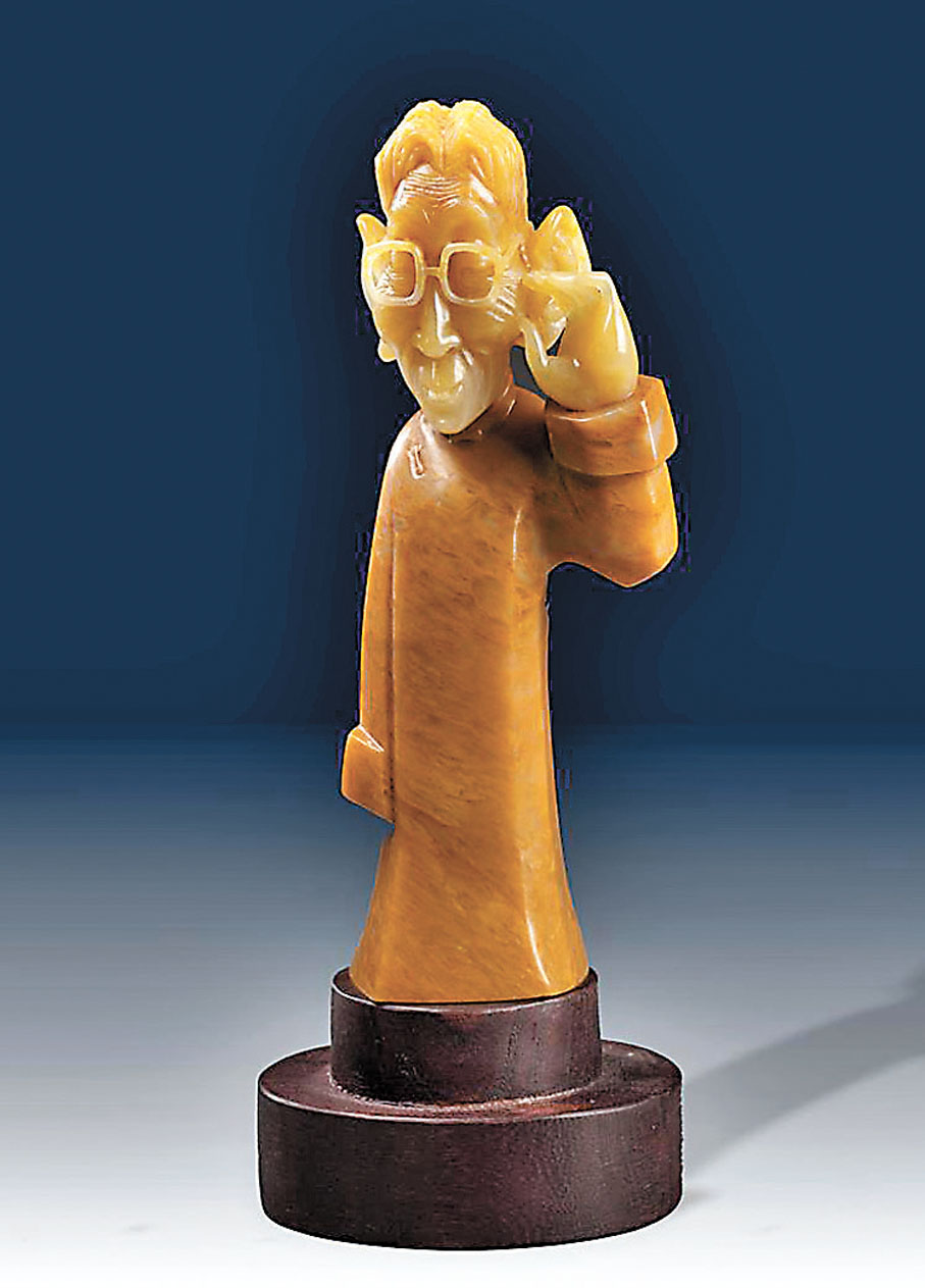 ◆巴林石流紋凍巧色馬三立