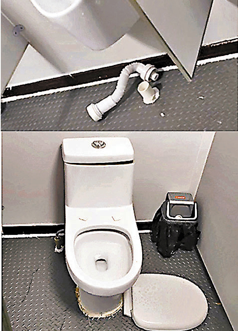 ◆馬桶是常被破壞的目標。 保安局供圖